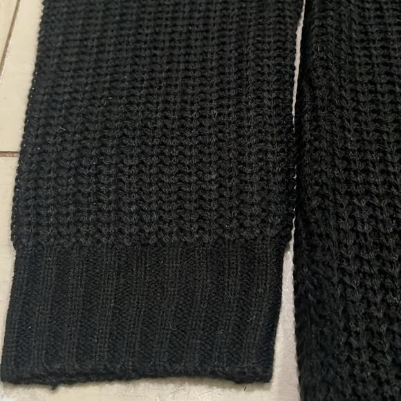 Jack by BB Dakota Black Loose Knit Sweater Open Back Split Top Small Long Sleeve - Picture 3 of 7